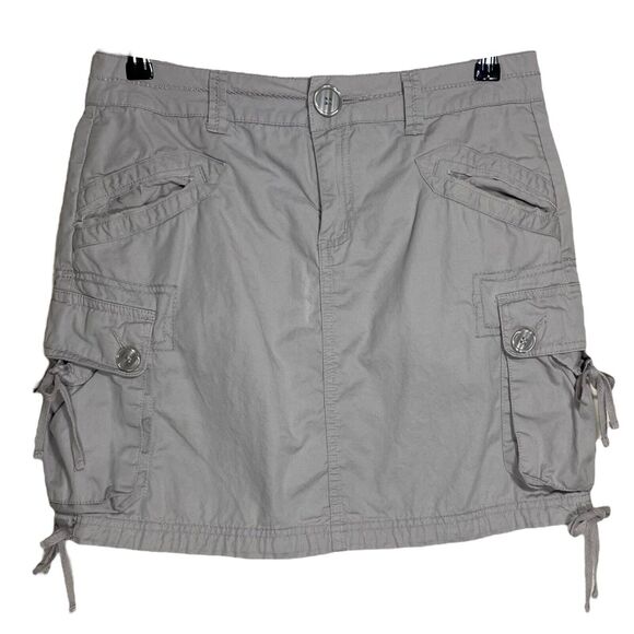 prAna Y2K Cargo Skirt Womens 4 Gray Mini Cotton Utility Pockets Gorpcore Hiking - Picture 1 of 11